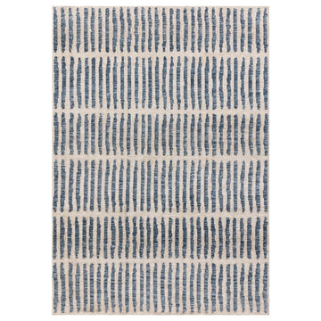 Mason Grid Modern Geometric Super Soft Carved Hi-Low Rib Textured Blue/Cream Rug-Asiatic Carpets-Rug Love - The Most Loved Rug Store